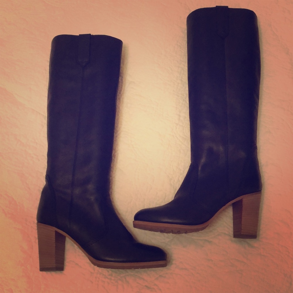 NWOT J Crew Black Leather Boots